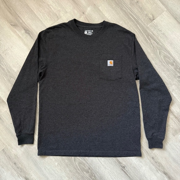 Carhartt Men’s Grey Loose Fit Heavyweight Long Sleeve Pocket Shirt Size M - Picture 1 of 5